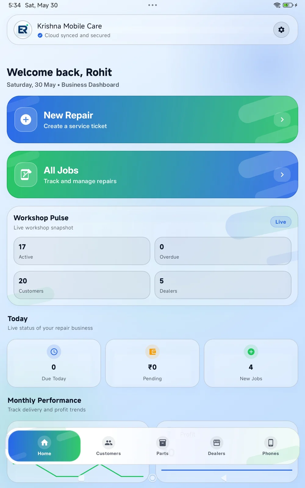 The dashboard, roomy on the counter tablet.